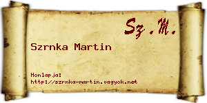 Szrnka Martin névjegykártya